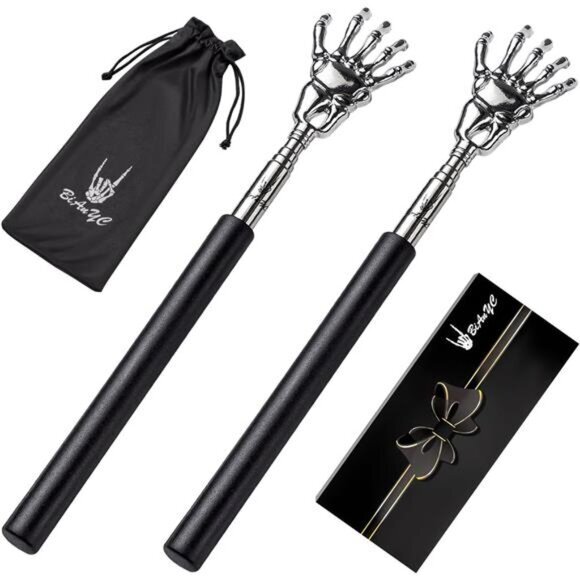 2-Pack Skeleton Hand Back Scratcher Portable Extendable Telescopic Hand Massages - Picture 1 of 16